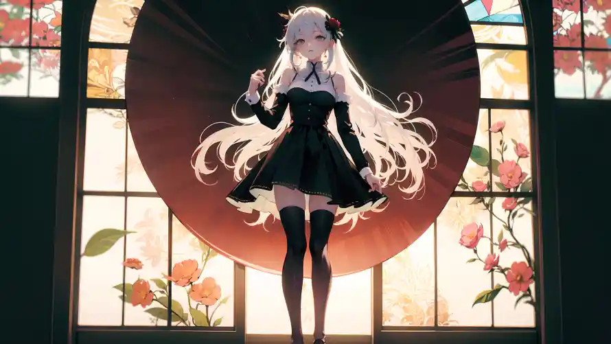 4k光影壁纸 - 古风 - 花卉 - 花窗「哲风壁纸」