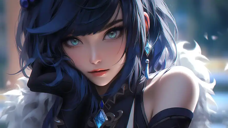 4k冷艳壁纸-长头发和原神-人像艺术热门的壁纸「哲风壁纸」