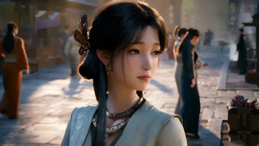 4k侧颜壁纸-3D动画和光影-古代街巷壁纸推荐「哲风壁纸」