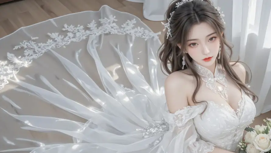 4k发饰壁纸 - 古风 - 红唇 - 美女「哲风壁纸」