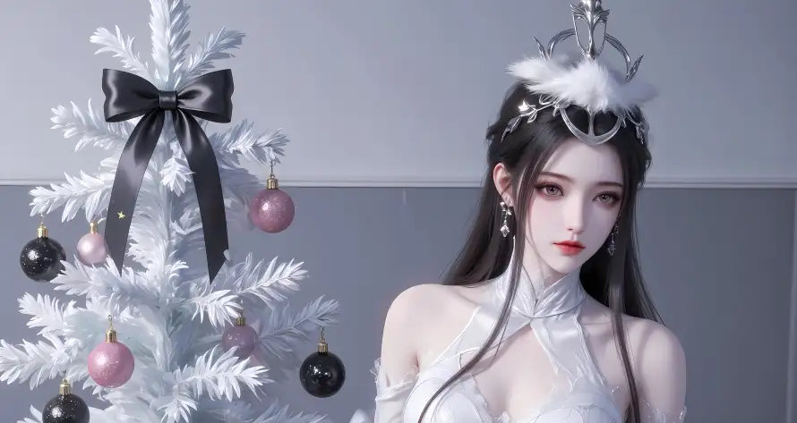 6k古风壁纸-陆嫁嫁 - 红唇-圣诞装饰壁纸分享「哲风壁纸」