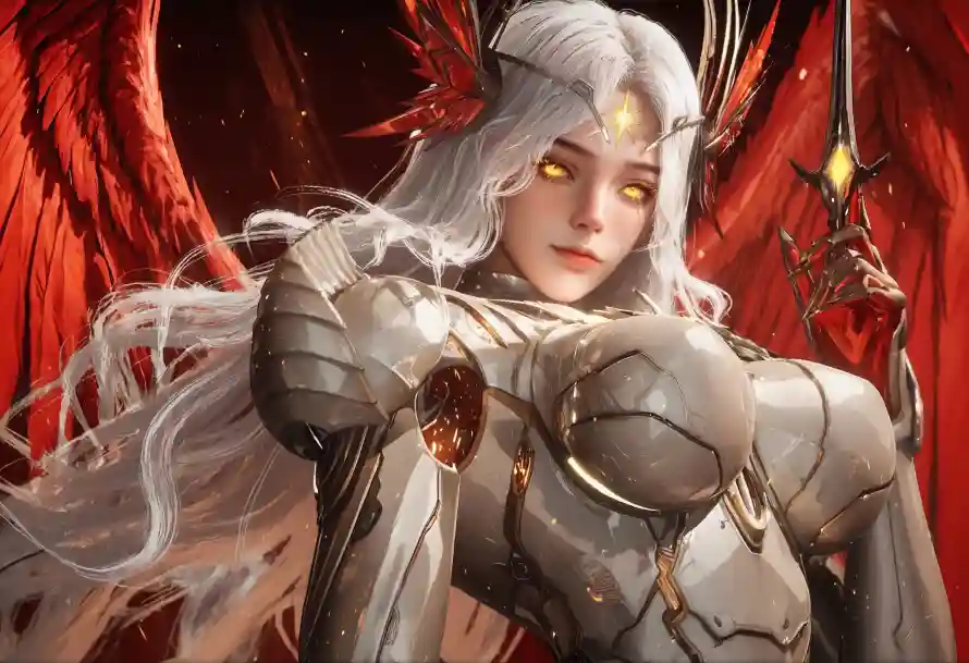 4k发光壁纸 - 国漫 - 机甲 - 白发「哲风壁纸」