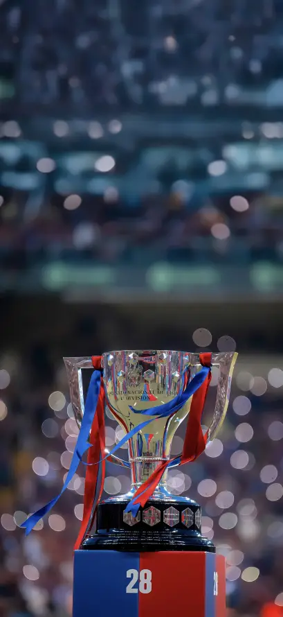 4k冠军壁纸 - 奖杯 - 巴萨 - 彩带「哲风壁纸」