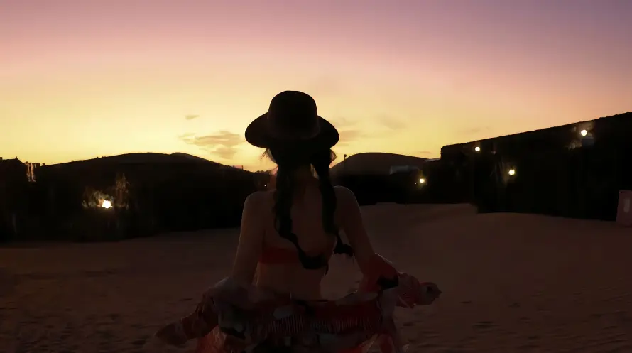 4k明星壁纸 - 暮色 - 沙滩 - 海边「哲风壁纸」