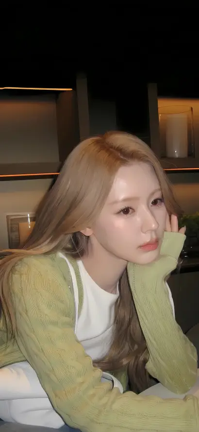 4k室内壁纸 - 托脸 - 暖光 - 甜妹「哲风壁纸」