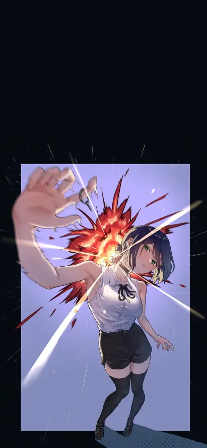 4k光效壁纸 - 血 - 短发 - 破屏「哲风壁纸」