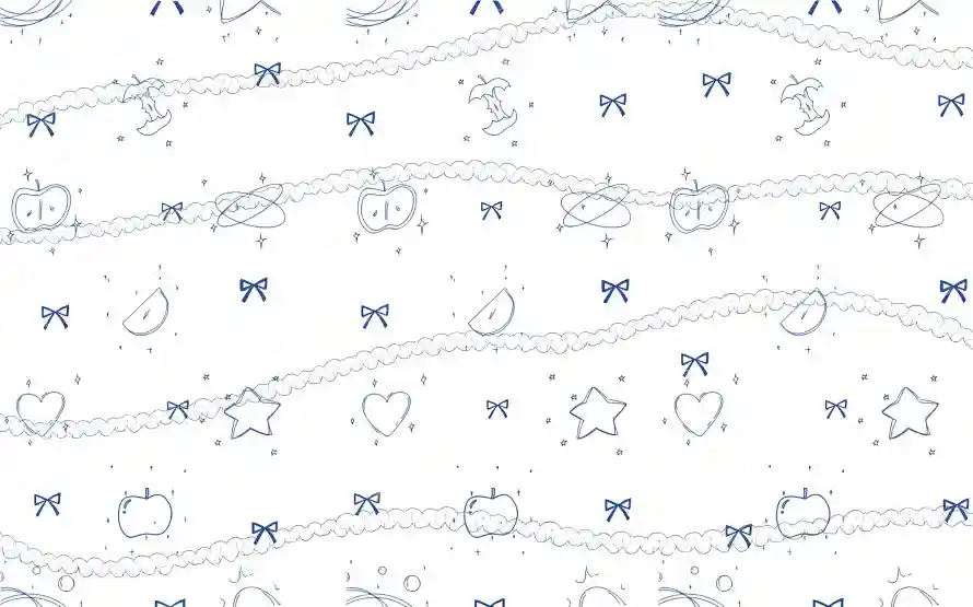 4k可爱壁纸 - 平铺 - 手绘 - 星星「哲风壁纸」