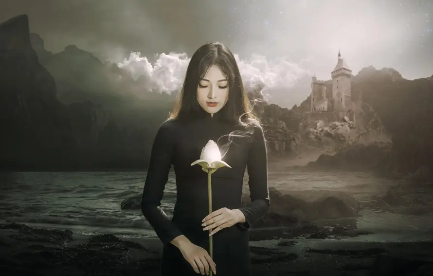 4k城堡壁纸 - 山脉 - 暗黑 - 水面「哲风壁纸」