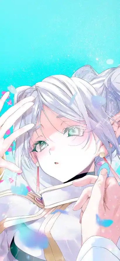 4k少女壁纸 - 抬手 - 耳饰 - 花瓣「哲风壁纸」