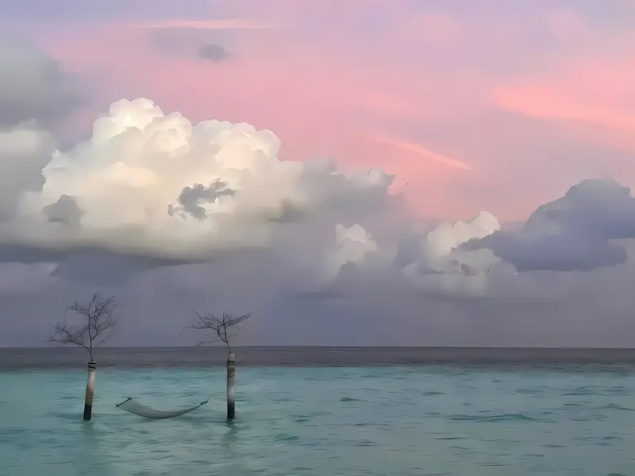 3k云朵壁纸-黄昏和湖水-免费下载「哲风壁纸」