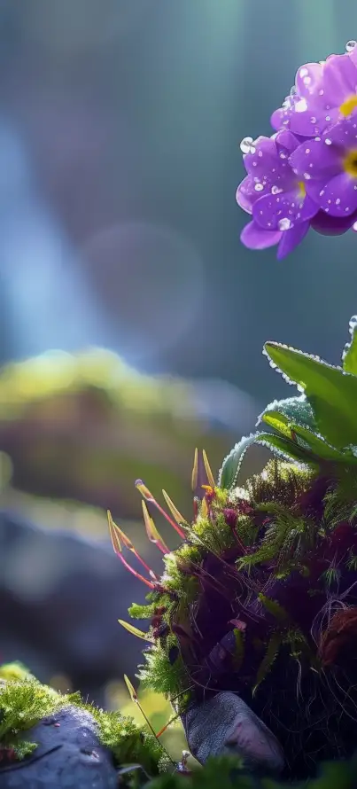 4k光影壁纸 - 岩石 - 森系 - 水珠「哲风壁纸」