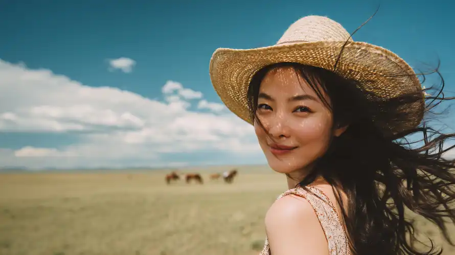 6k户外壁纸-东方美女 - 旷野-蓝天白云壁纸分享「哲风壁纸」