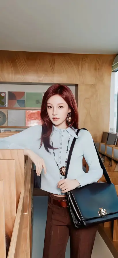 4k咖啡厅壁纸 - 女明星 - 宋雨琦 - 斜挎包「哲风壁纸」