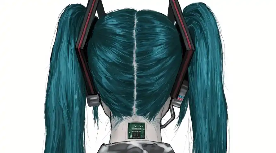 3k机械壁纸-二次元 - 背影-初音未来免费下载「哲风壁纸」