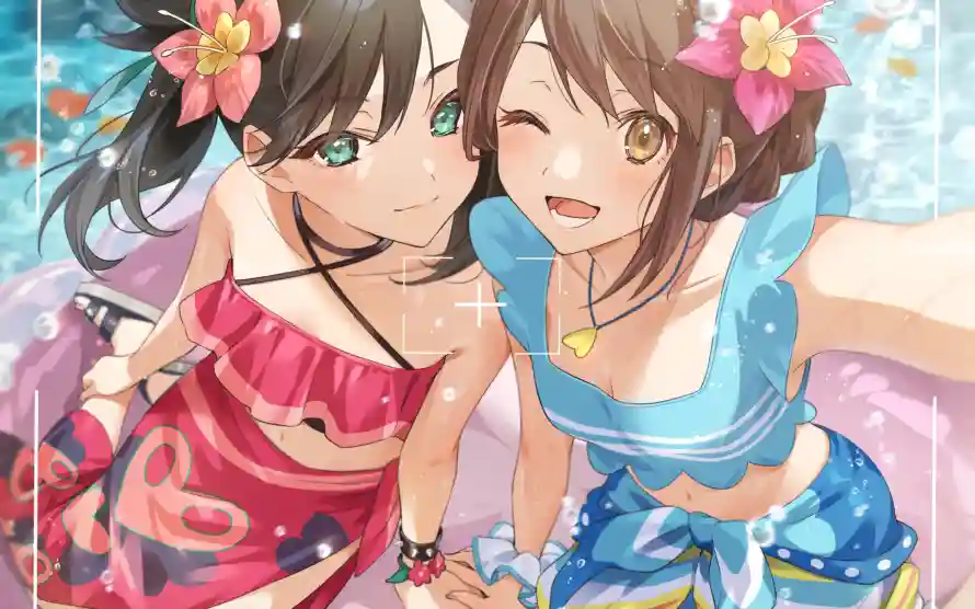 4k夏日壁纸 - 少女 - 棕发 - 泳装「哲风壁纸」