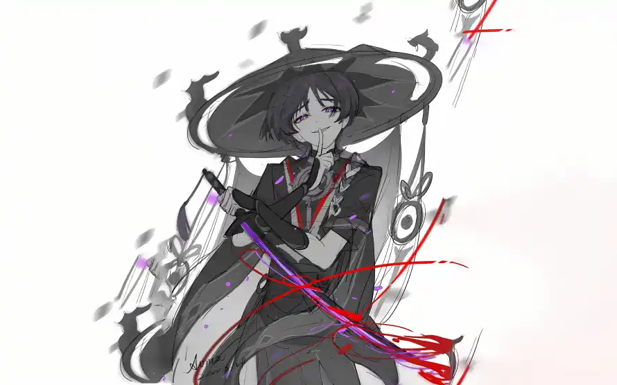 4k原神壁纸 - 国崩 - 太刀 - 散兵「哲风壁纸」