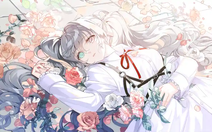 4k初音壁纸 - 少女 - 异瞳 - 玫瑰「哲风壁纸」