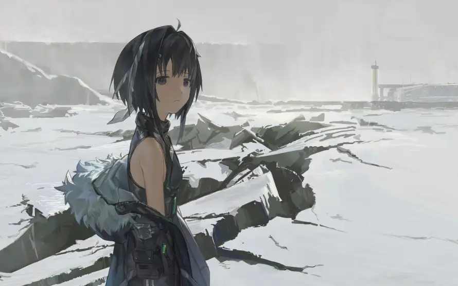 4k少女壁纸-二次元壁纸和废墟-毛领外套壁纸推荐「哲风壁纸」