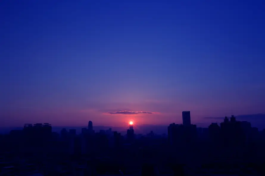 4k天空壁纸 - 建筑 - 红日 - 蓝天「哲风壁纸」 4k天空壁纸 - 建筑 - 红日 - 蓝天「哲风壁纸」