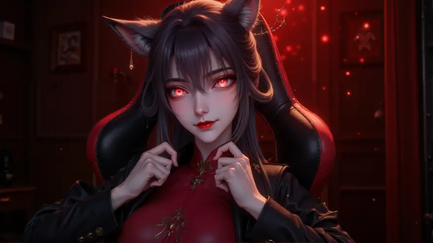 4k小白壁纸 - 御姐 - 暗调 - 狐耳「哲风壁纸」