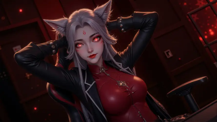 4k3D壁纸 - 小白 - 御姐 - 暗调「哲风壁纸」