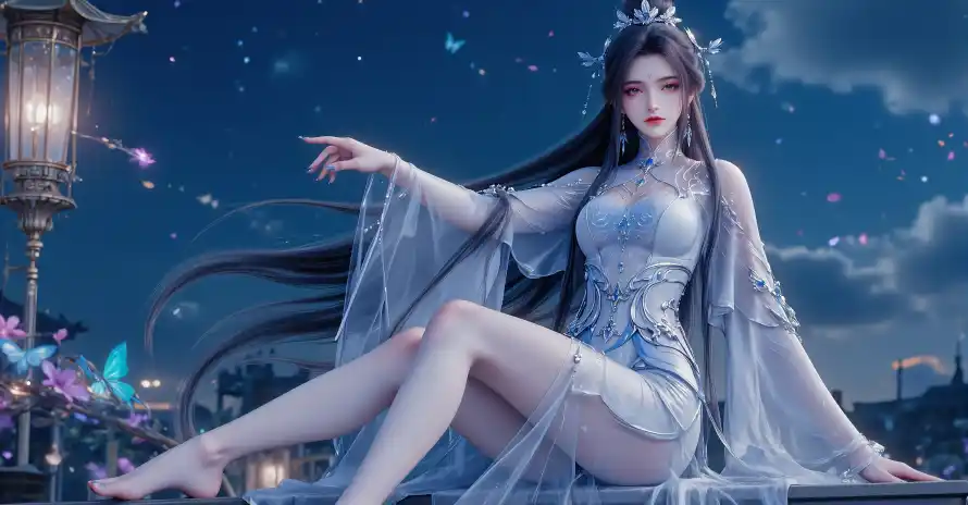 4k仙侠壁纸 - 古灯 - 古风 - 夜景「哲风壁纸」