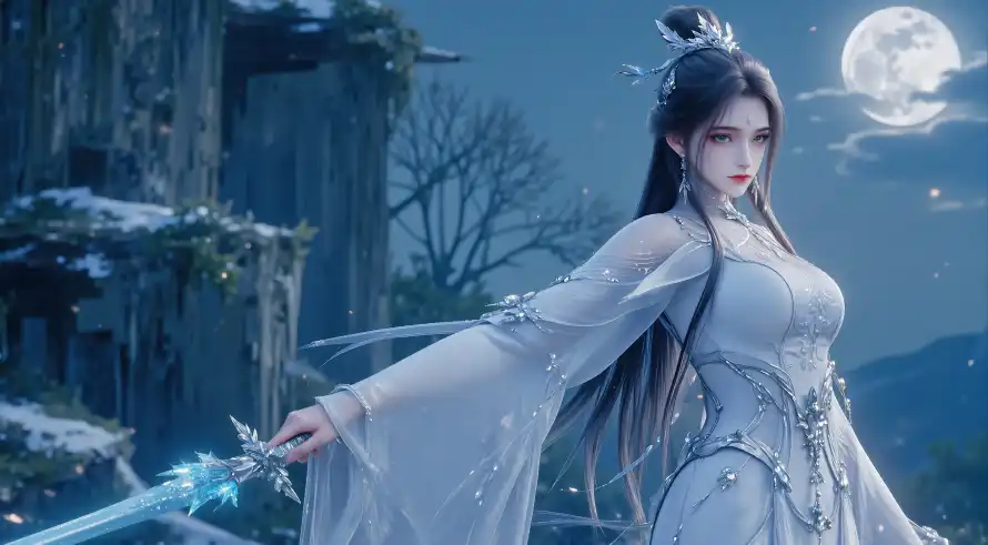 4k仙侠壁纸 - 古建 - 古风 - 圆月「哲风壁纸」