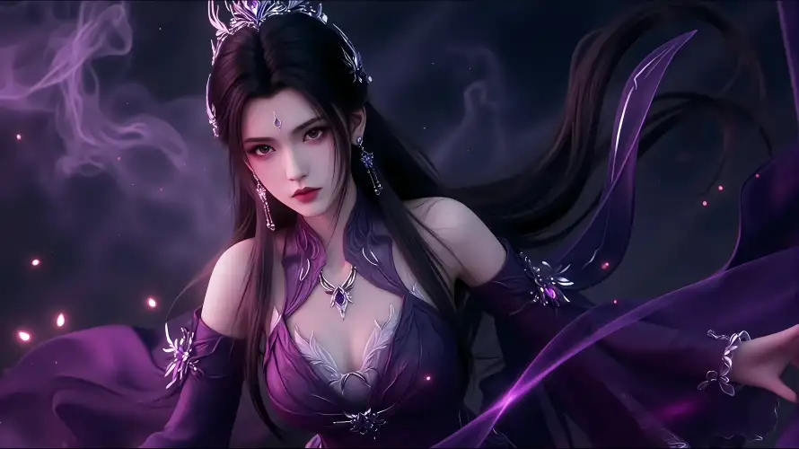 4k国漫壁纸 - 玄幻 - 紫裙 - 紫雾「哲风壁纸」