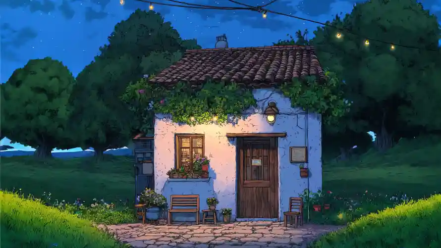 4k乡村壁纸 - 壁纸 - 夜晚 - 插画「哲风壁纸」