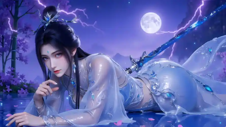 4k仙侠壁纸 - 古风 - 天琊 - 月夜「哲风壁纸」