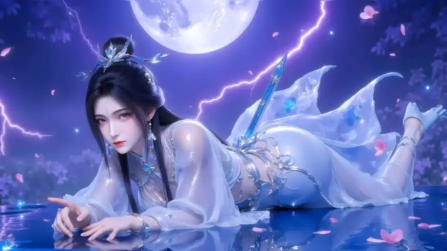 4k仙侠壁纸 - 古装 - 古风 - 圆月「哲风壁纸」