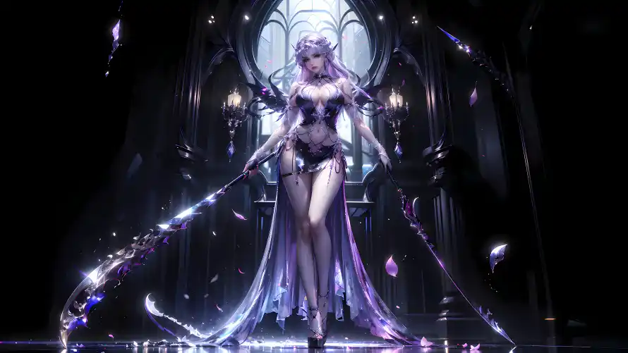 8k国漫壁纸-二次元 - 宫殿-发光武器壁纸推荐「哲风壁纸」