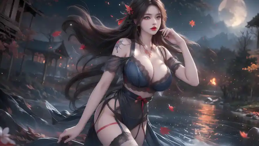 4k国风壁纸 - 圆月 - 御姐 - 月夜「哲风壁纸」 4k国风壁纸 - 圆月 - 御姐 - 月夜「哲风壁纸」