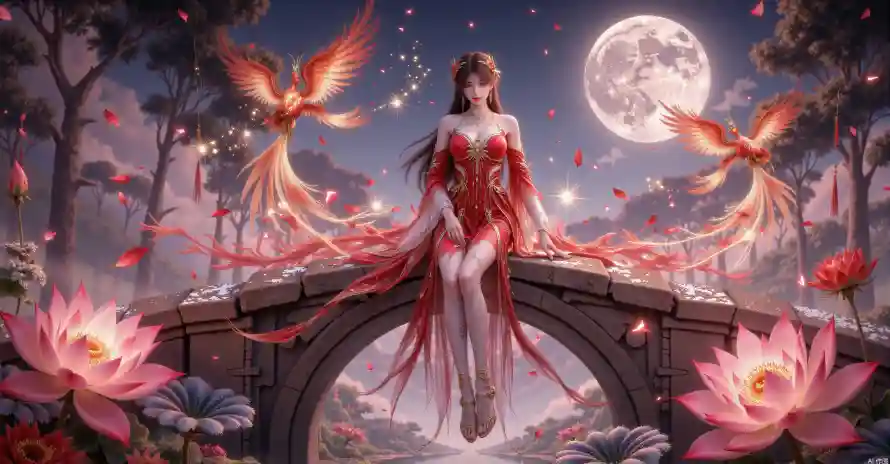 4k仙侠壁纸 - 凤凰 - 国漫 - 夜景「哲风壁纸」