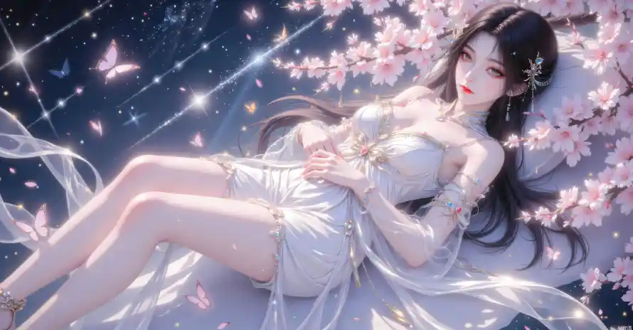 4k古风壁纸 - 国漫 - 星空 - 桃花「哲风壁纸」