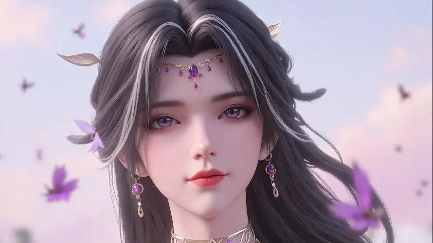 4k国漫壁纸 - 玄幻 - 紫眸 - 耳坠「哲风壁纸」