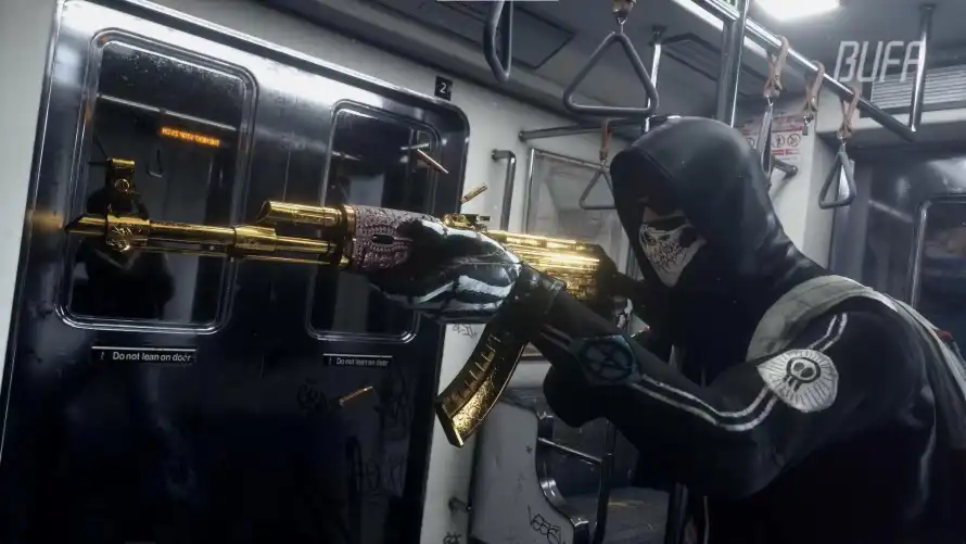 2k兜帽壁纸-黄金枪械壁纸和面罩-热门的壁纸「哲风壁纸」