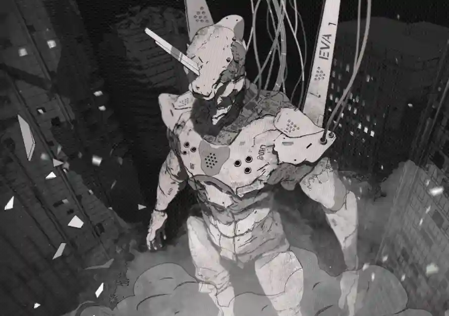 3k动漫壁纸-eva和机械-城市废墟热门的壁纸「哲风壁纸」