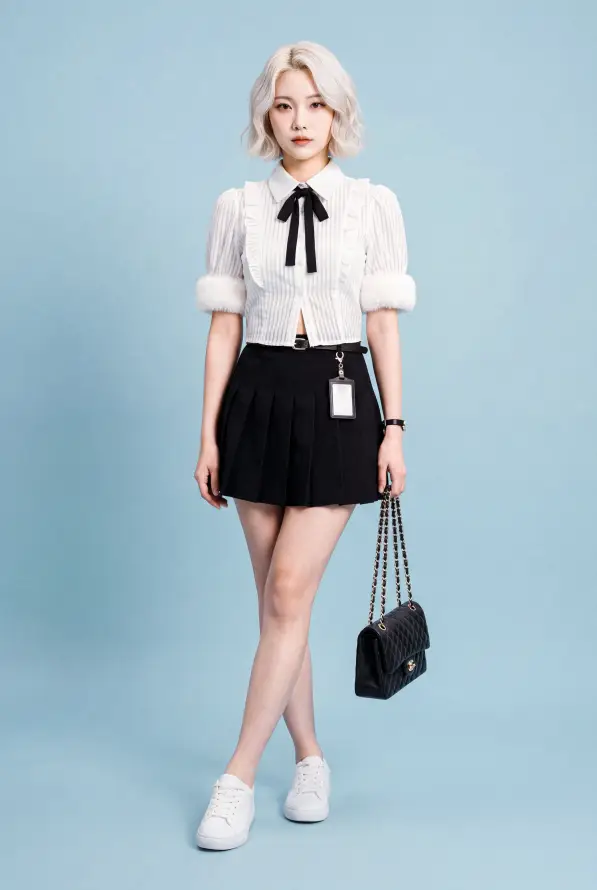 4k工牌壁纸 - 模特 - 工作装 - 浅金发「哲风壁纸」