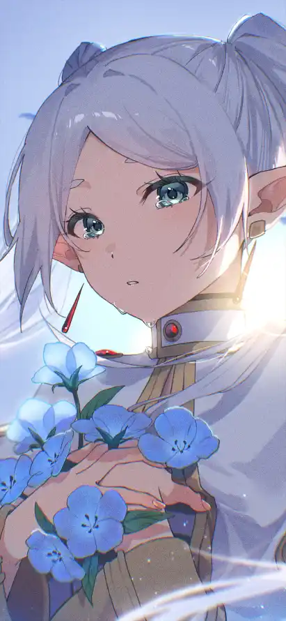 4k白发壁纸 - 精灵 - 绿瞳 - 长耳「哲风壁纸」