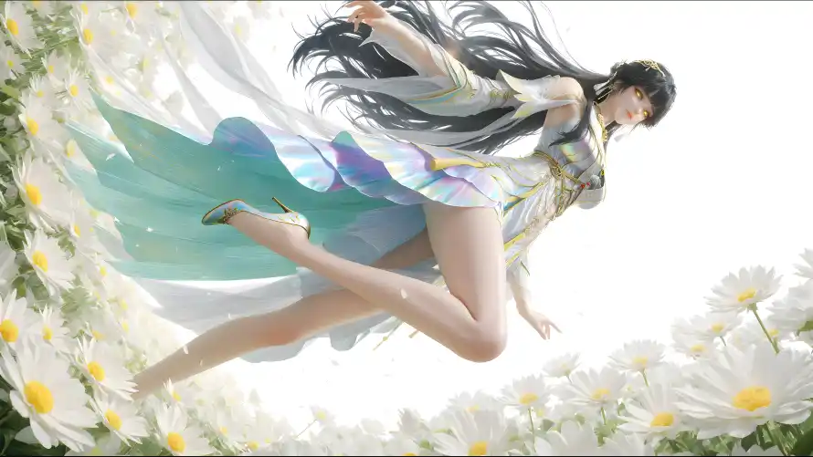 4k古风壁纸 - 国风 - 少女 - 花海「哲风壁纸」