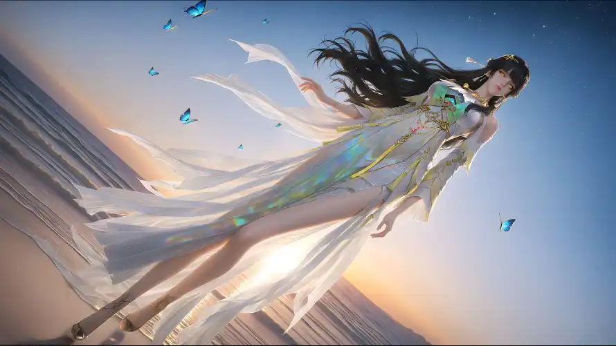 4k仙侠壁纸 - 古风 - 日落 - 长发「哲风壁纸」