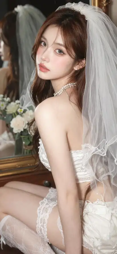 4k头纱壁纸 - 婚纱 - 棕发 - 温柔「哲风壁纸」