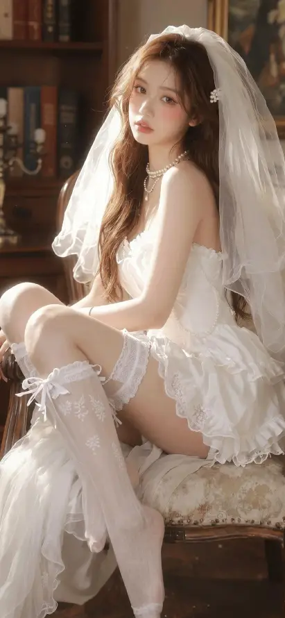 4k复古壁纸 - 头纱 - 婚纱 - 室内「哲风壁纸」