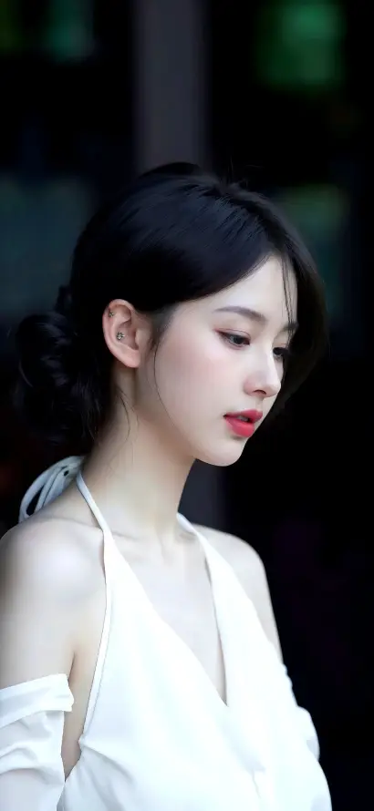 4k侧颜壁纸 - 简约 - 纯欲 - 美女「哲风壁纸」