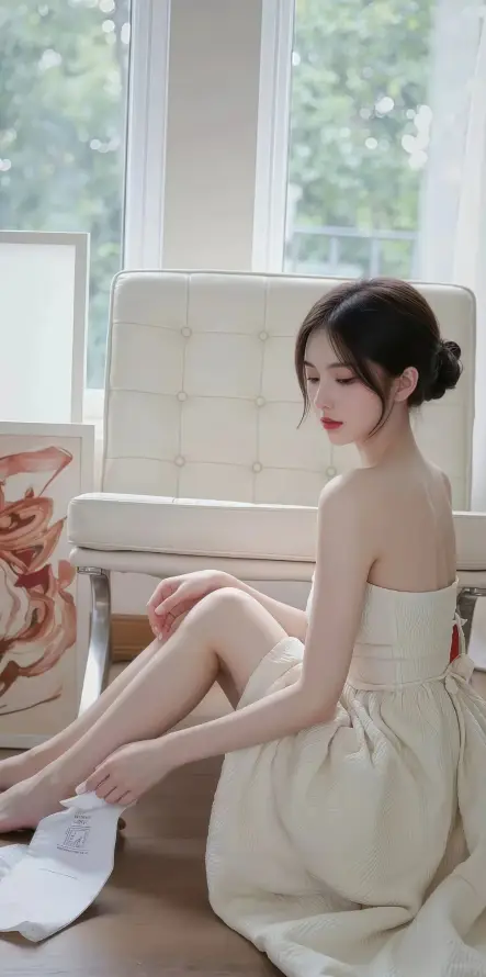 4k室内壁纸 - 盘发 - 窗边 - 纯欲「哲风壁纸」