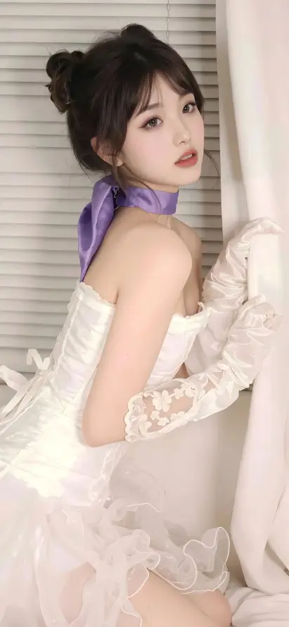 4k室内壁纸 - 气质 - 美女 - 露背「哲风壁纸」