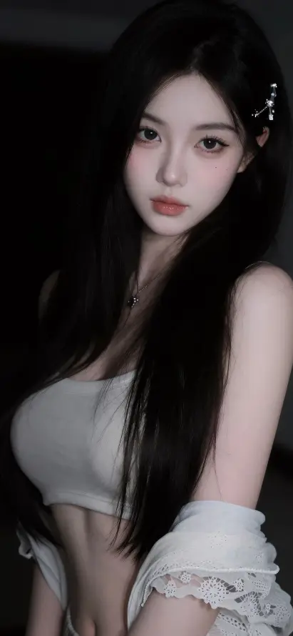 4k发饰壁纸 - 暗调 - 纯欲 - 美女「哲风壁纸」