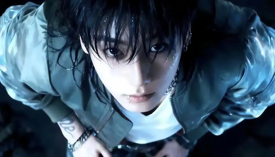 2k冷调壁纸-田柾国 - 唇钉-深色背景热门的壁纸「哲风壁纸」