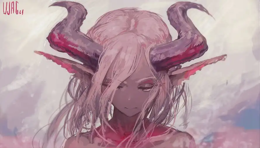 2k恶魔壁纸-二次元 - 手绘-粉色长发壁纸分享「哲风壁纸」